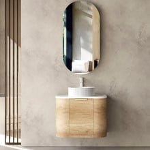 Bondi 600mm Wall Hung Single Vanity with Pure White Countertop